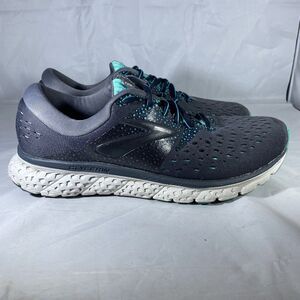 Brooks Glycerin 16 Road Running Shoes Womens 9.5 B Sneakers Black Ebony Green